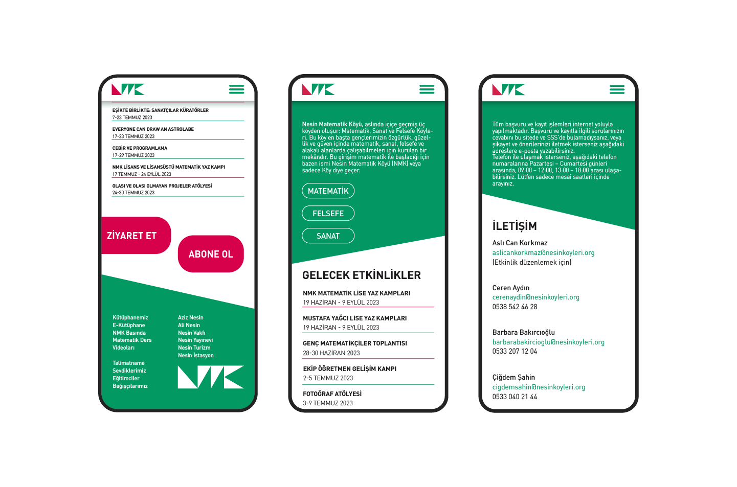 Nesin Matematik Köyü – website on phones