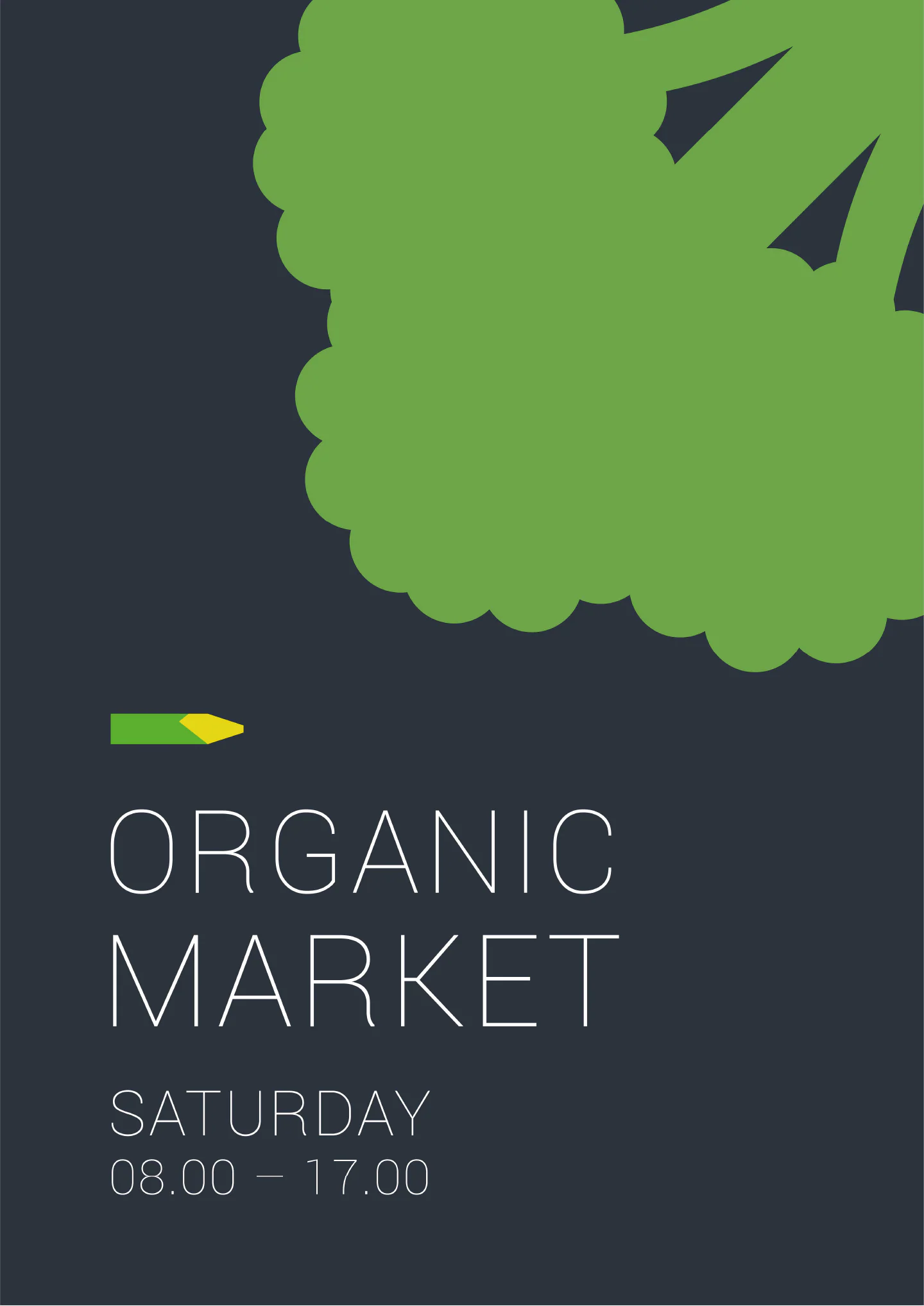 Poster Designs – ‘Organic Market’ with broccoli