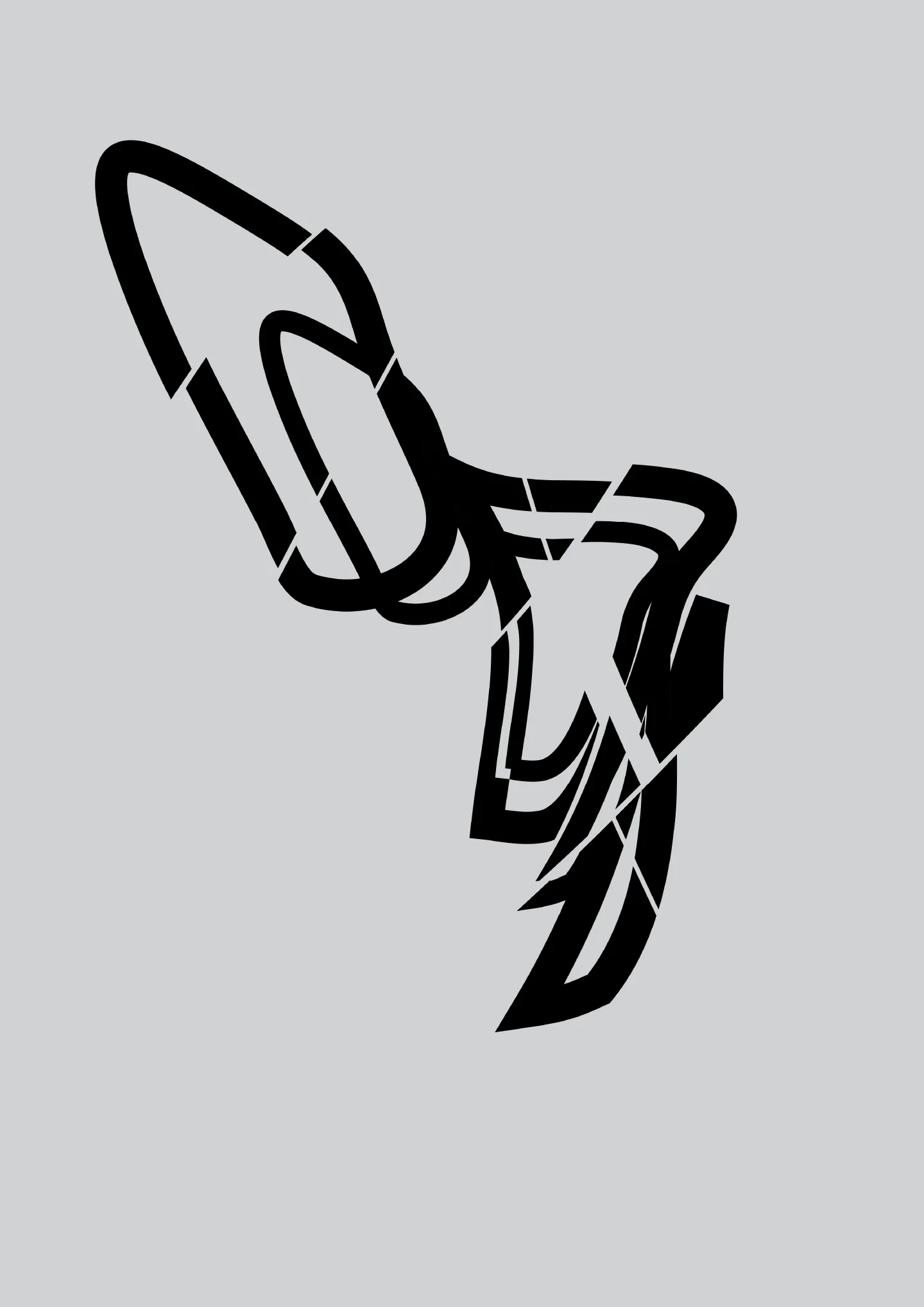 Poster Designs – black form on grey