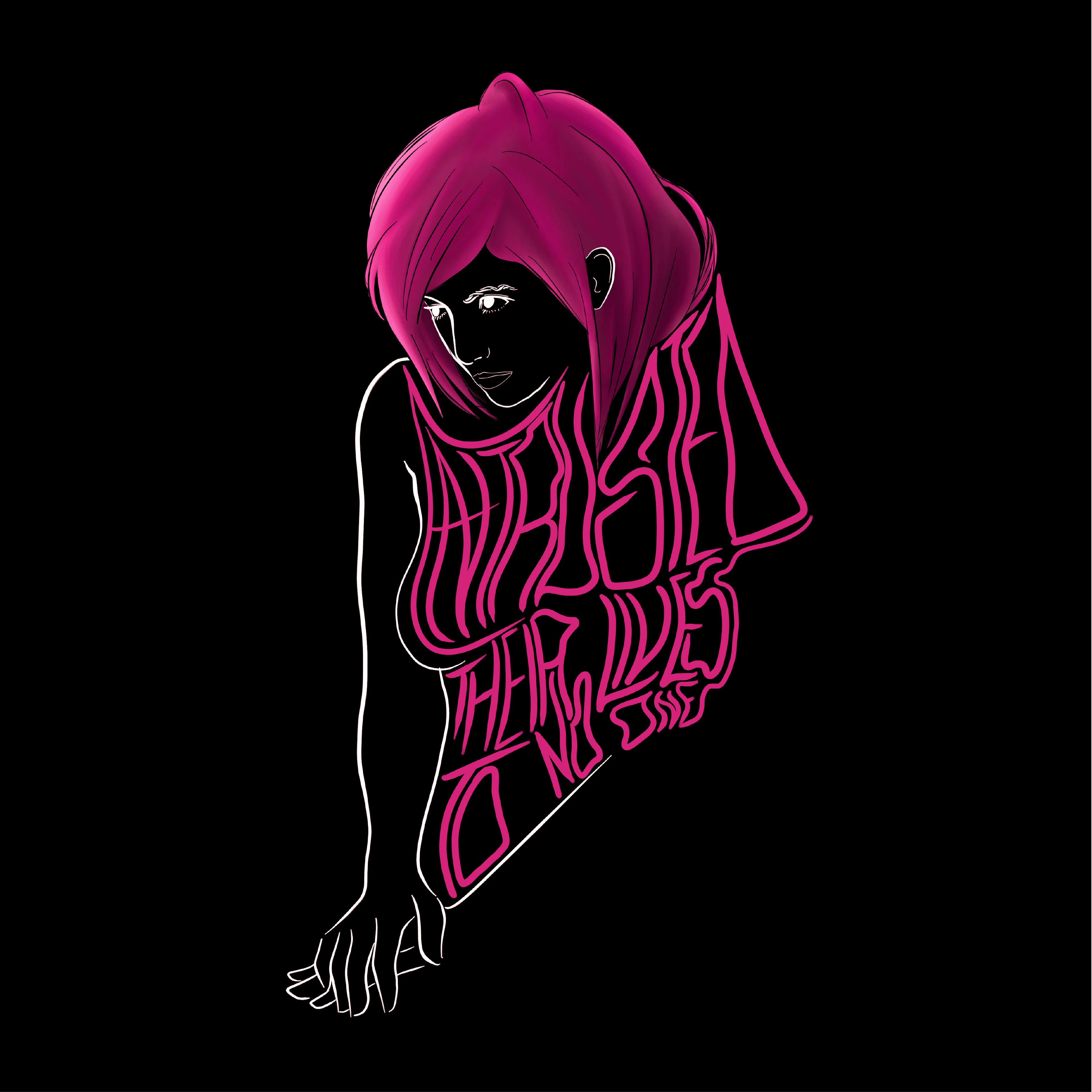 Separation – a figure wrapped in lettering