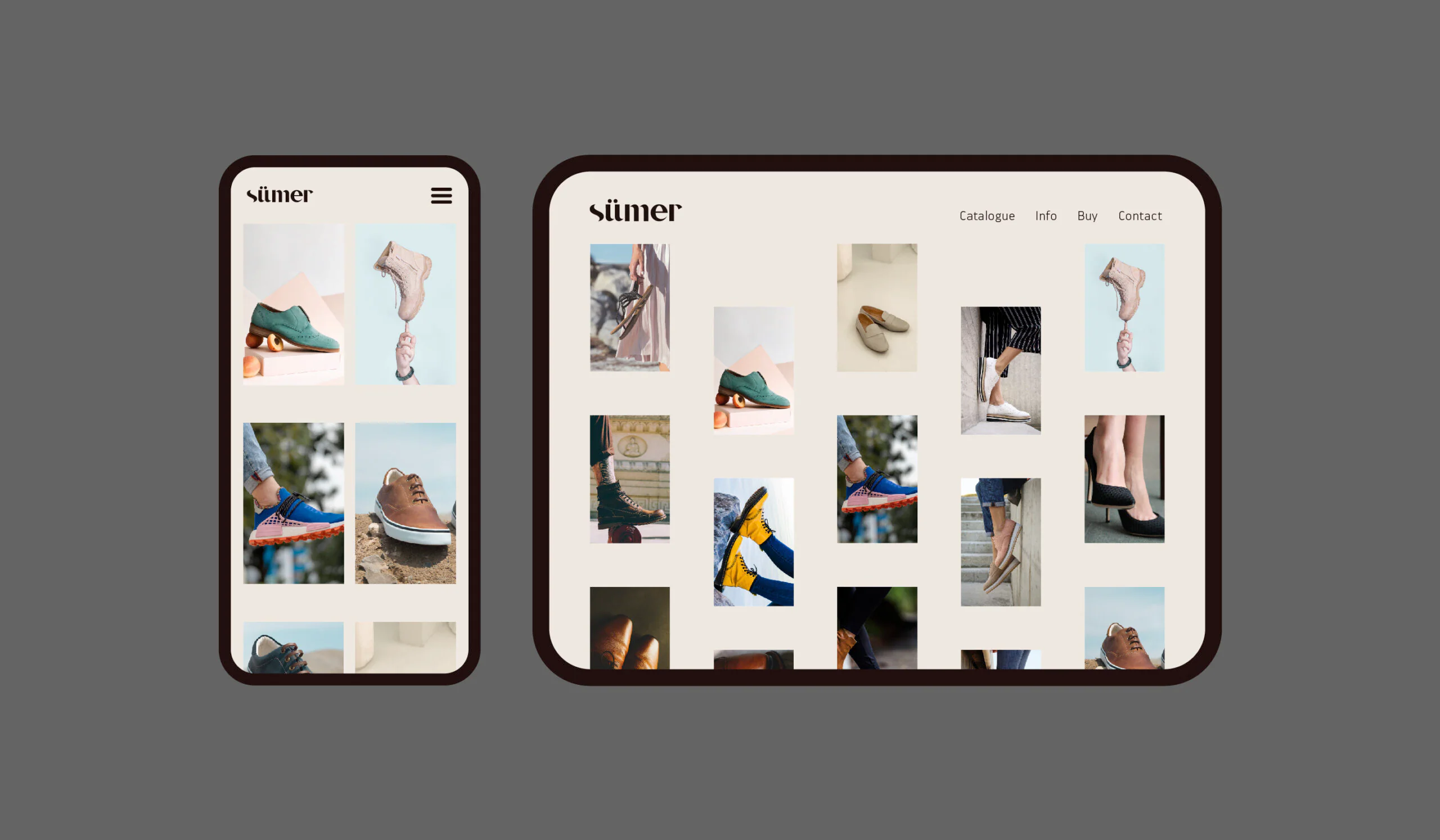 Sümer – website on tablet and phone