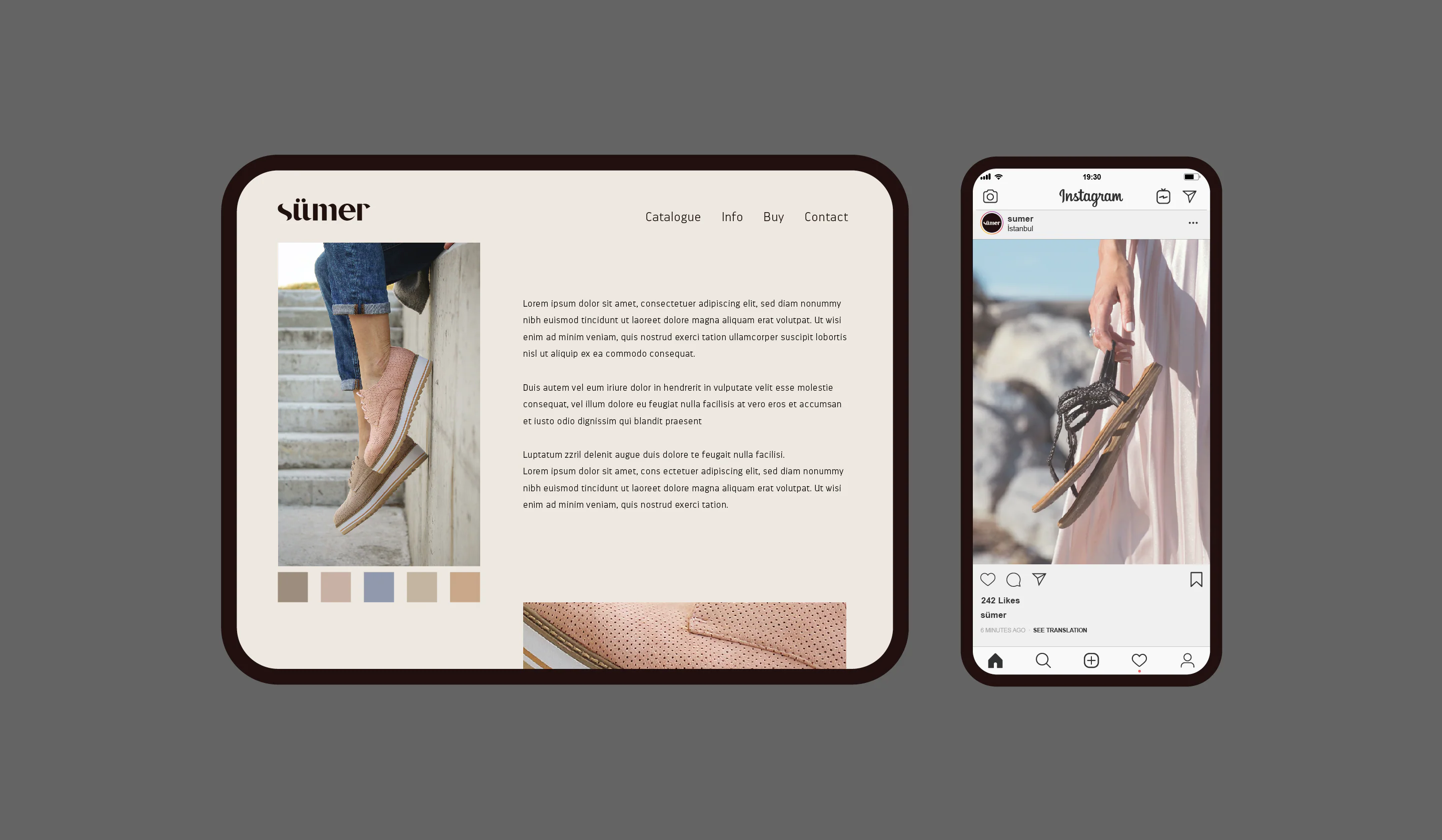 Sümer – website, a product page