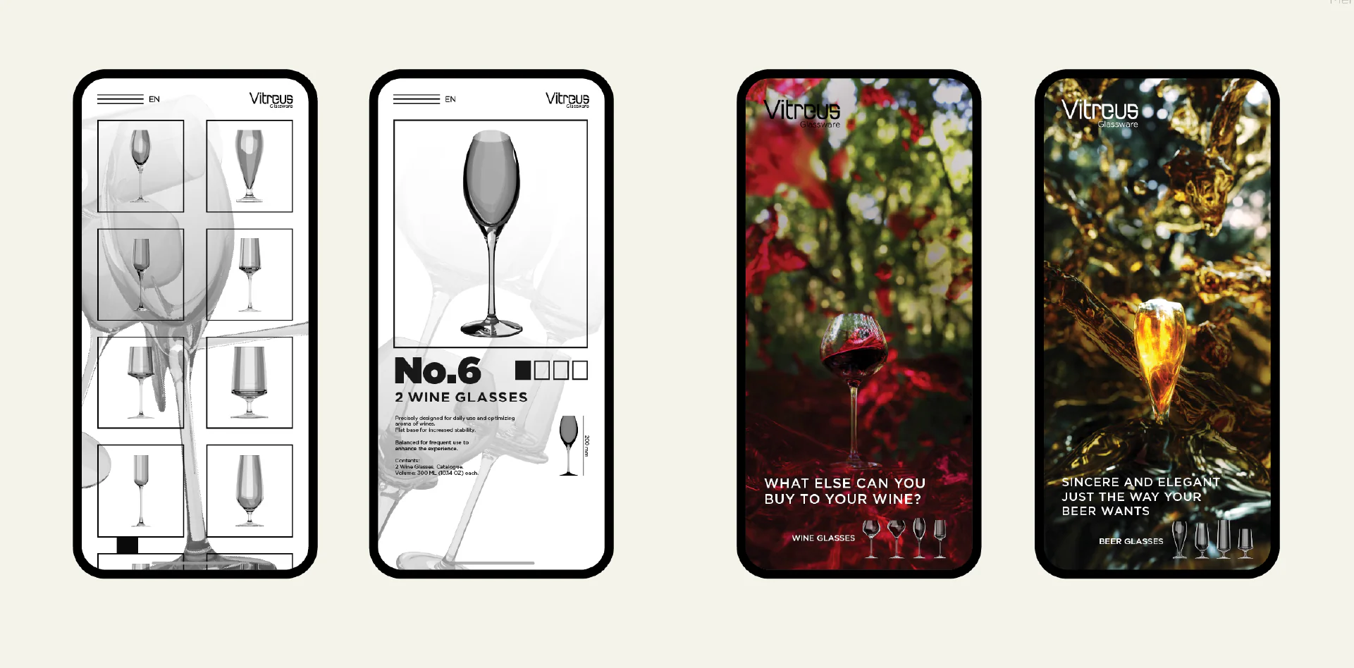 Vitreus Glassware – website on phones