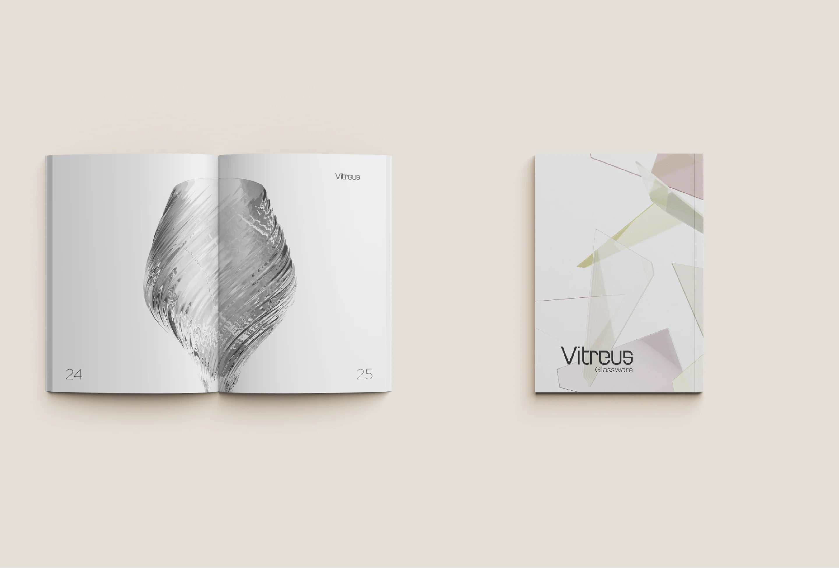 Vitreus Glassware – the booklet, its cover and an open spread