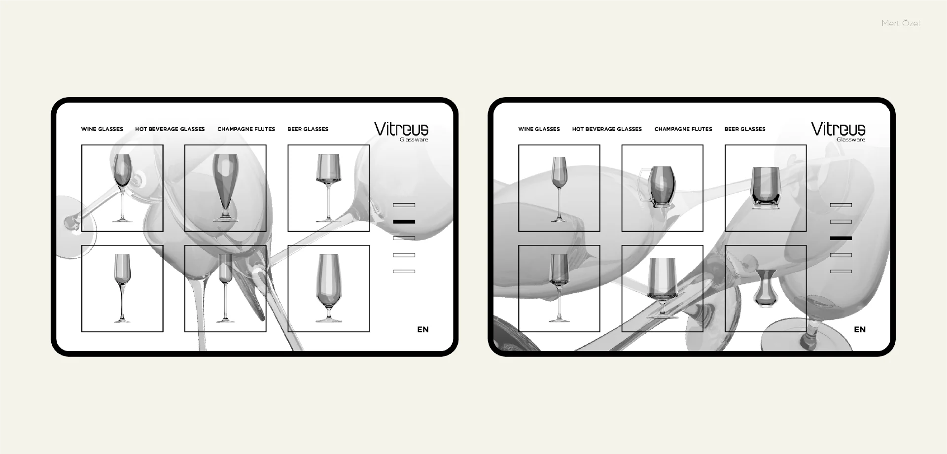Vitreus Glassware – website, the catalogue of glasses