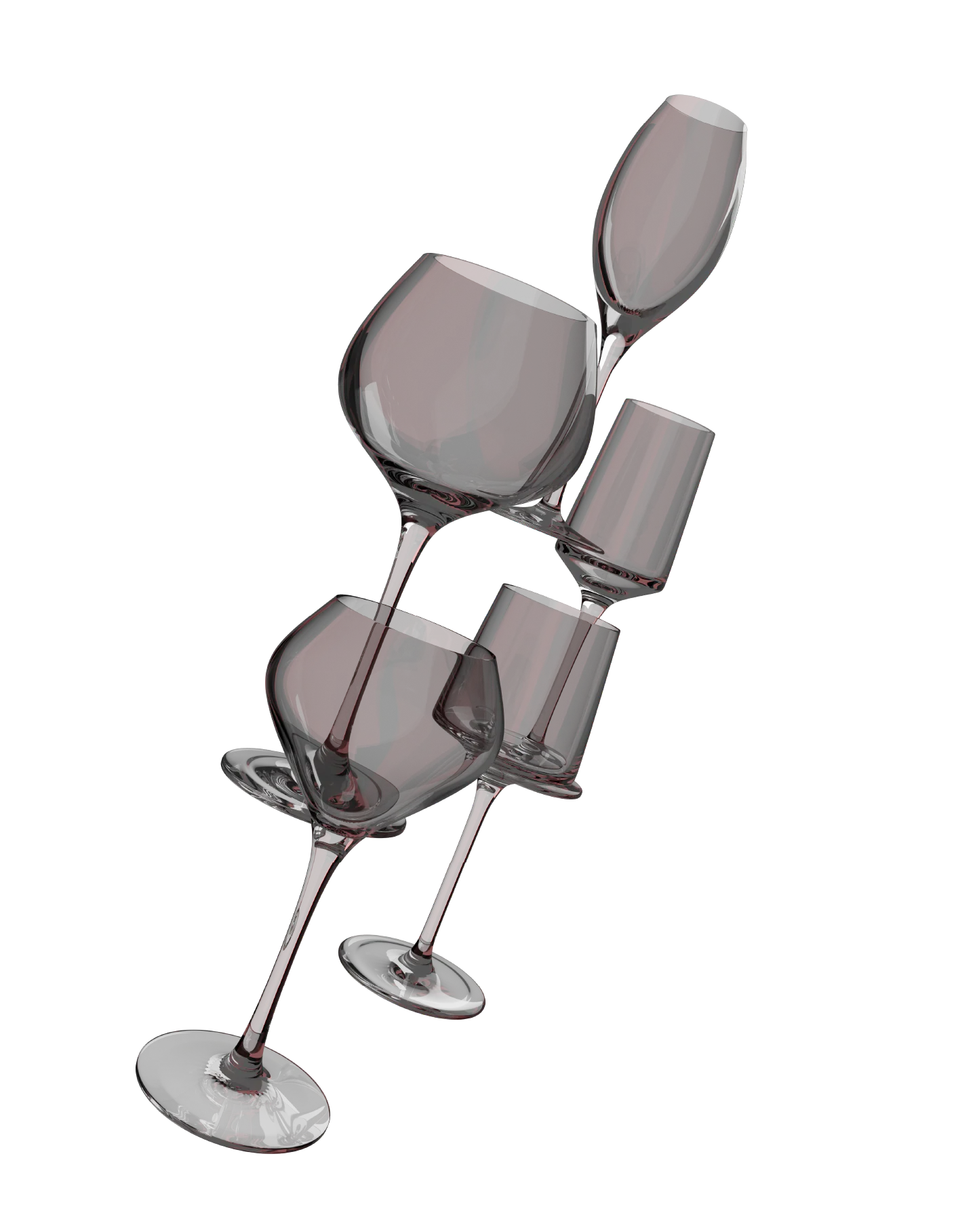 Vitreus Glassware – wine glasses stacked in a tilted column
