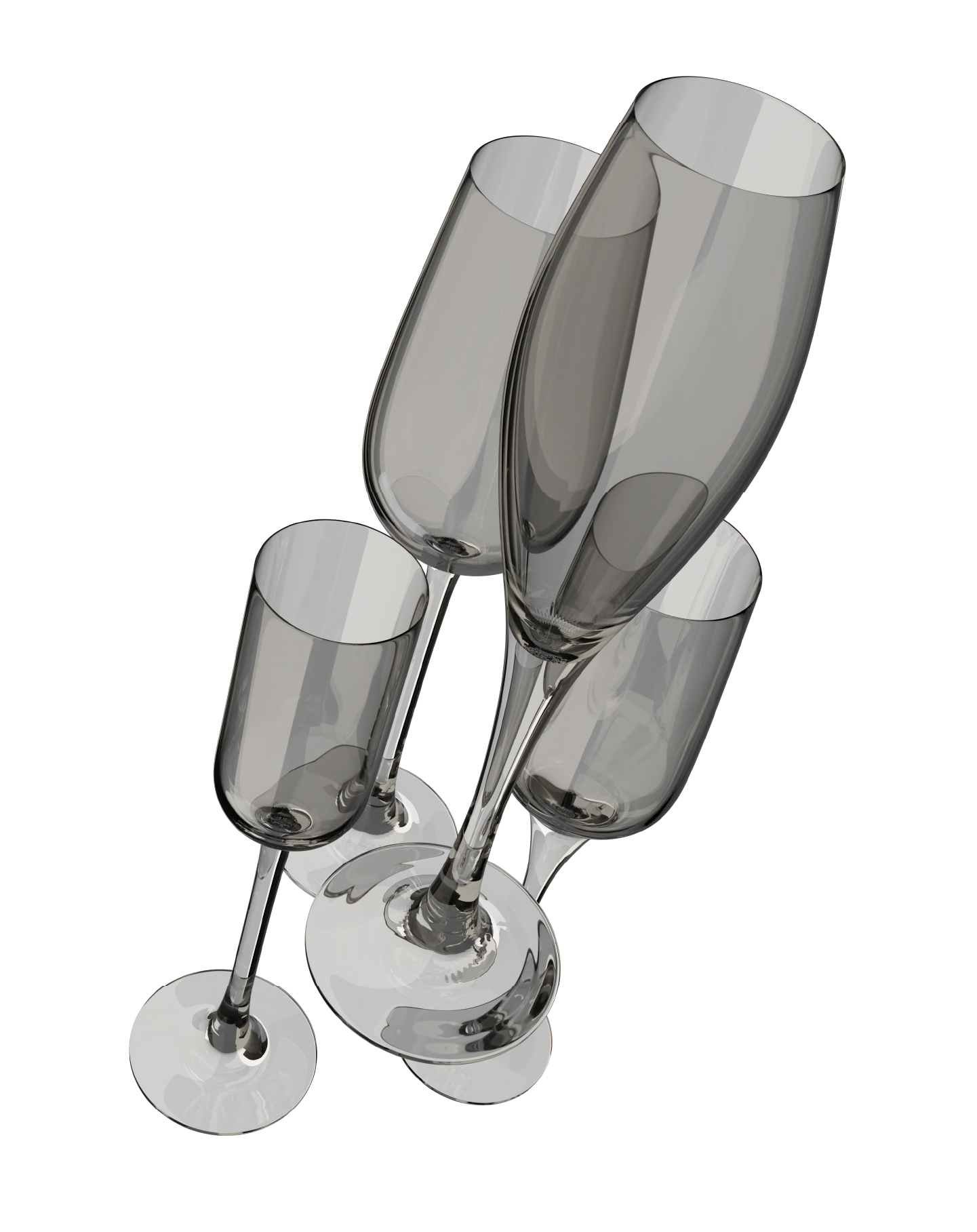 Vitreus Glassware – champagne flutes and beer glasses falling together