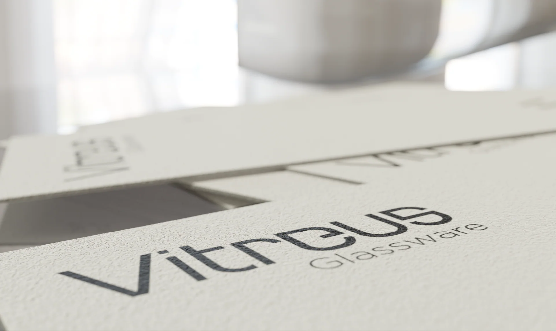 Vitreus Glassware – the logo embossed