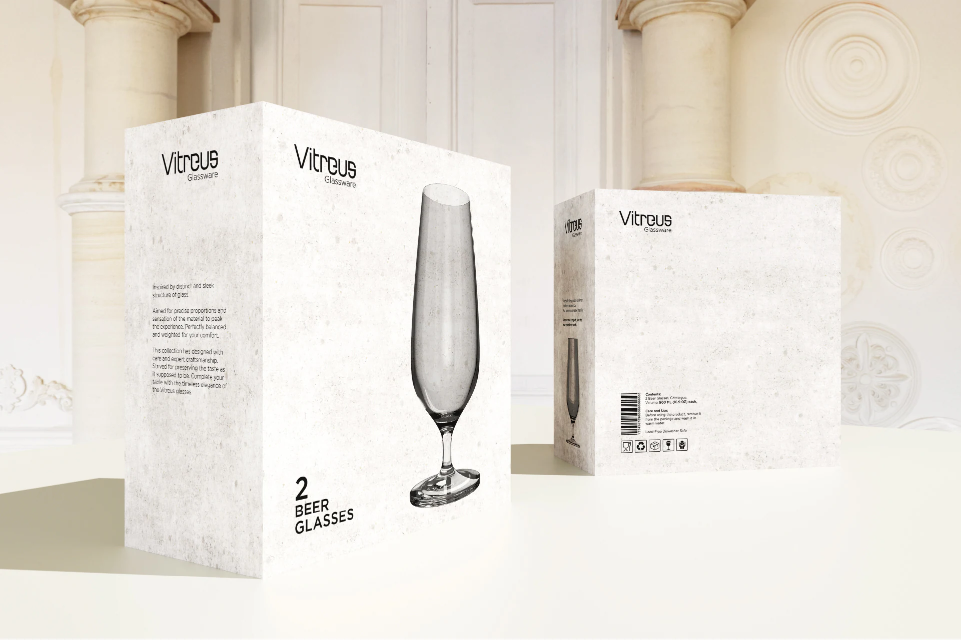 Vitreus Glassware – box for two beer glasses, a stemmed tulip